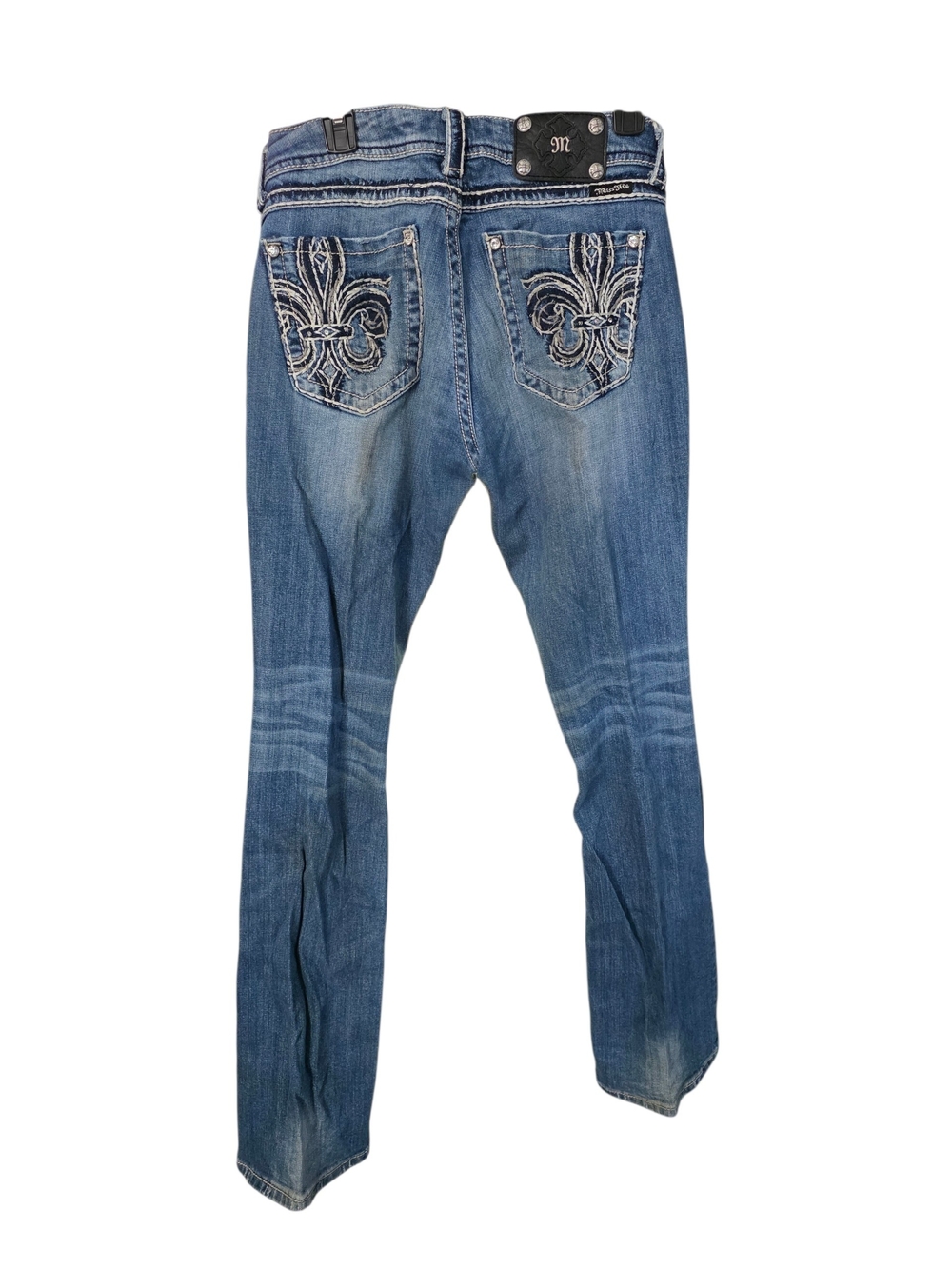 Miss Me Blue Embroidered Back-Pocket Bootcut Jeans